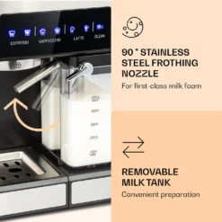 Arabica Comfort Espressomaschine 1350W 20 Bar 1,8l Touch-Bedienfeld Edelstahl -KaffeeGlück Angebote 0044b9ebf12ddd640922f12f68151da3