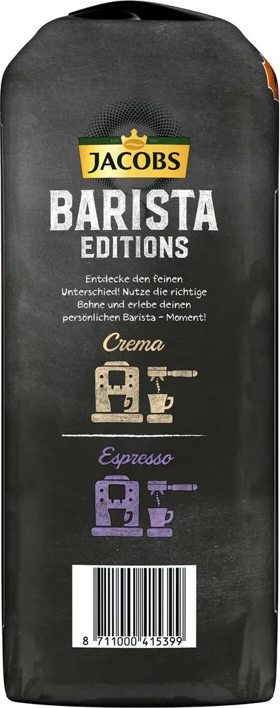 JACOBS Kaffeebohnen Barista Editions Crema Intense 2 X 1kg Ganze Kaffee Bohnen 6 JACOBS Kaffeebohnen Barista Editions Crema Intense 2 X 1kg Ganze Kaffee Bohnen – Bild 6