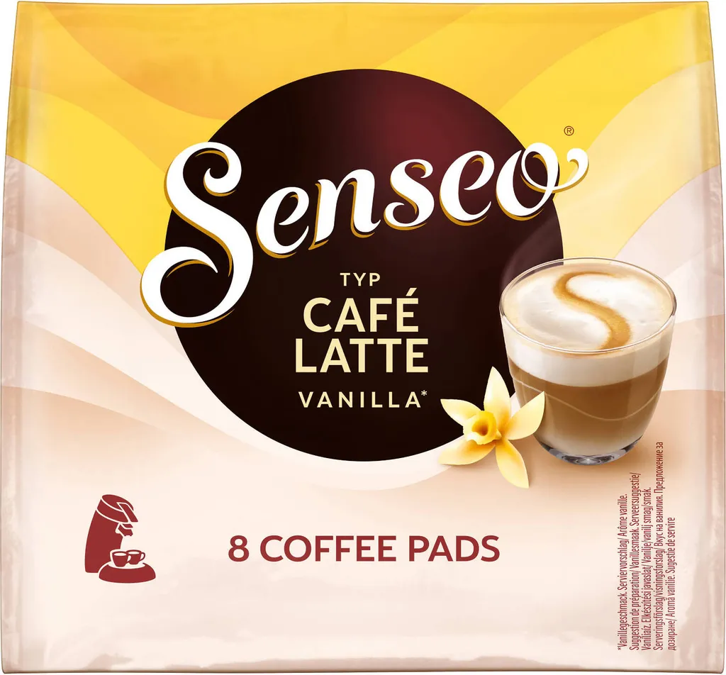 Senseo Café Latte Vanilla 10er Pack Kaffee Pads 10x 8 Pads, 80 Getränke 2 Senseo Café Latte Vanilla 10er Pack Kaffee Pads 10x 8 Pads, 80 Getränke – Bild 2