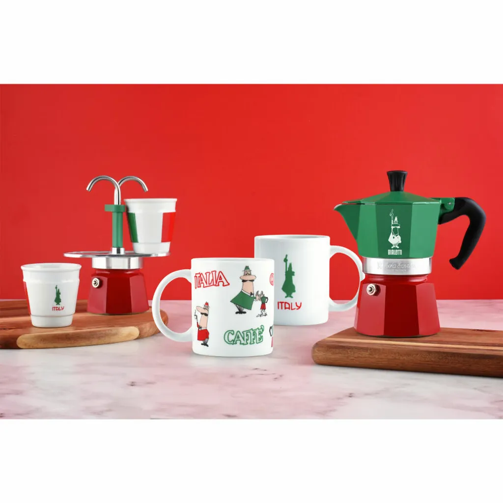 Bialetti - Moka Express Collection Italia (Tricolour), 3-Tassen-Kaffeemaschine, Aluminium 4 Bialetti - Moka Express Collection Italia (Tricolour), 3-Tassen-Kaffeemaschine, Aluminium – Bild 4