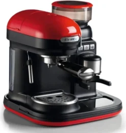 Ariete Siebträger-Espressomaschine Moderna Mit Kaffeemühle Und Aufschäumdüse, Rot/schwarz -KaffeeGlück Angebote 0e3fcd47c289b6e3c647b117f6097428