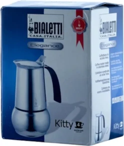 Bialetti Kitty 0,23 L Schwarz, Edelstahl - Italienische Kaffeemaschinen (0,23 L, Schwarz, Edelstahl, 4 Tassen, Edelstahl, Kitty, 1 Stück(e)) -KaffeeGlück Angebote 0f4a0ff80fd956b33d5a8166f0094dfc