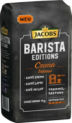 JACOBS Kaffeebohnen Barista Editions Crema Intense 3 Kg Geöstete Bohnen+ 1 Jacobs Barista Becher+ 1 Dose -KaffeeGlück Angebote 128bb6f7db2433f14e6cce4934c50c00 1