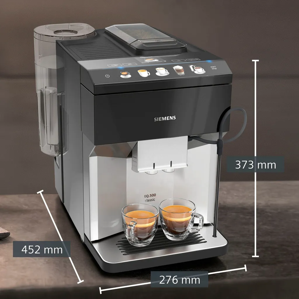 Siemens Kaffeevollautomat EQ.500 Classic, Silber TP505D01 (Kaffeemaschine) 2 Siemens Kaffeevollautomat EQ.500 Classic, Silber TP505D01 (Kaffeemaschine) – Bild 2