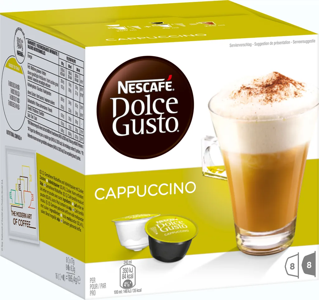 Nestlé® Nescafé Dolce Gusto Cappuccino, Milchkaffee, Kaffeekapsel, Kaffee, 96 Kapseln (48 Portionen) 2 Nestlé® Nescafé Dolce Gusto Cappuccino, Milchkaffee, Kaffeekapsel, Kaffee, 96 Kapseln (48 Portionen) – Bild 2