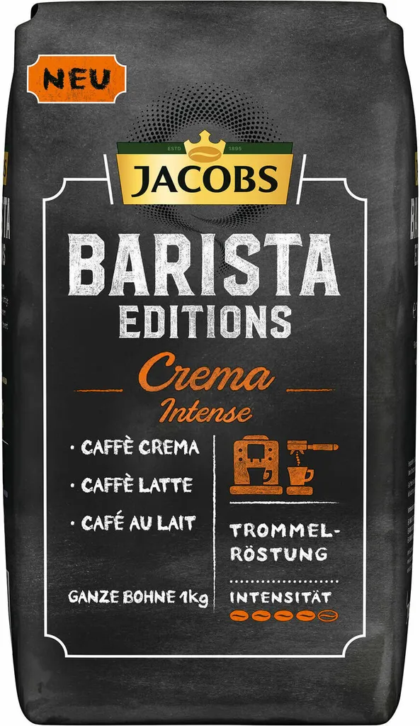 JACOBS Kaffeebohnen Barista Editions Crema Intense 2 X 1kg Ganze Kaffee Bohnen 2 JACOBS Kaffeebohnen Barista Editions Crema Intense 2 X 1kg Ganze Kaffee Bohnen – Bild 2