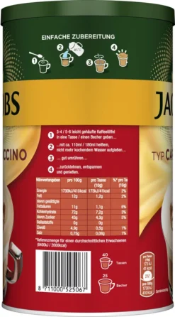 JACOBS Typ Cappuccino 6 X 400 G Dosen Feine Cremigkeit - Viel Schaum -KaffeeGlück Angebote 2177a4559713a6ef4bf60e3833783740