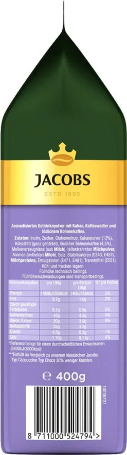 JACOBS Typ Cappuccino Choco So Leicht Mit Milka Geschmack 12 Beutel - 12 X 400g -KaffeeGlück Angebote 24a1e3819bda8ebda318a456855ae209