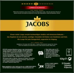JACOBS Kapseln Nespresso®* Kompatibel Je 20 Kapseln Lungo 6 Classico + Decaffeinato 6 Lungo + Lungo 8 Intenso + Espresso 12 Ristretto - Insgesamt 160 Getränke -KaffeeGlück Angebote 24ce0f5f4b887000e959df371d0cdd5e