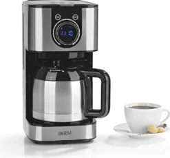 BEEM FRESH-AROMA-SWITCH Filterkaffeemaschine - Thermo Edelstahl 1 L Thermoskanne Bedienrad 24h-Timer 800 W Für 4-8 Tassen Kaffeemaschine Timer -KaffeeGlück Angebote 31144091f81c61c0b937227dff3944a5