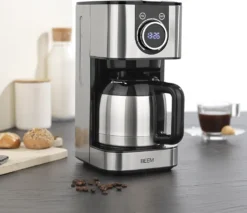BEEM FRESH-AROMA-SWITCH Filterkaffeemaschine - Thermo Edelstahl 1 L Thermoskanne Bedienrad 24h-Timer 800 W Für 4-8 Tassen Kaffeemaschine Timer -KaffeeGlück Angebote 33582db71a2f4bf2139a96a3ef45a06e