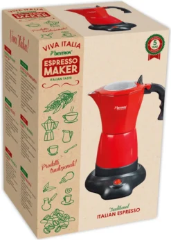 Bestron Elektrischer Espresso-Kocher Mit 360° Basis, Viva Italia, Für 6 Espressotassen: 180 Ml, 480 Watt, Aluminium, Farbe: Rot 7 Bestron Elektrischer Espresso-Kocher Mit 360° Basis, Viva Italia, Für 6 Espressotassen: 180 Ml, 480 Watt, Aluminium, Farbe: Rot -KaffeeGlück Angebote 340d44018d9a718359400394c9ba03cd