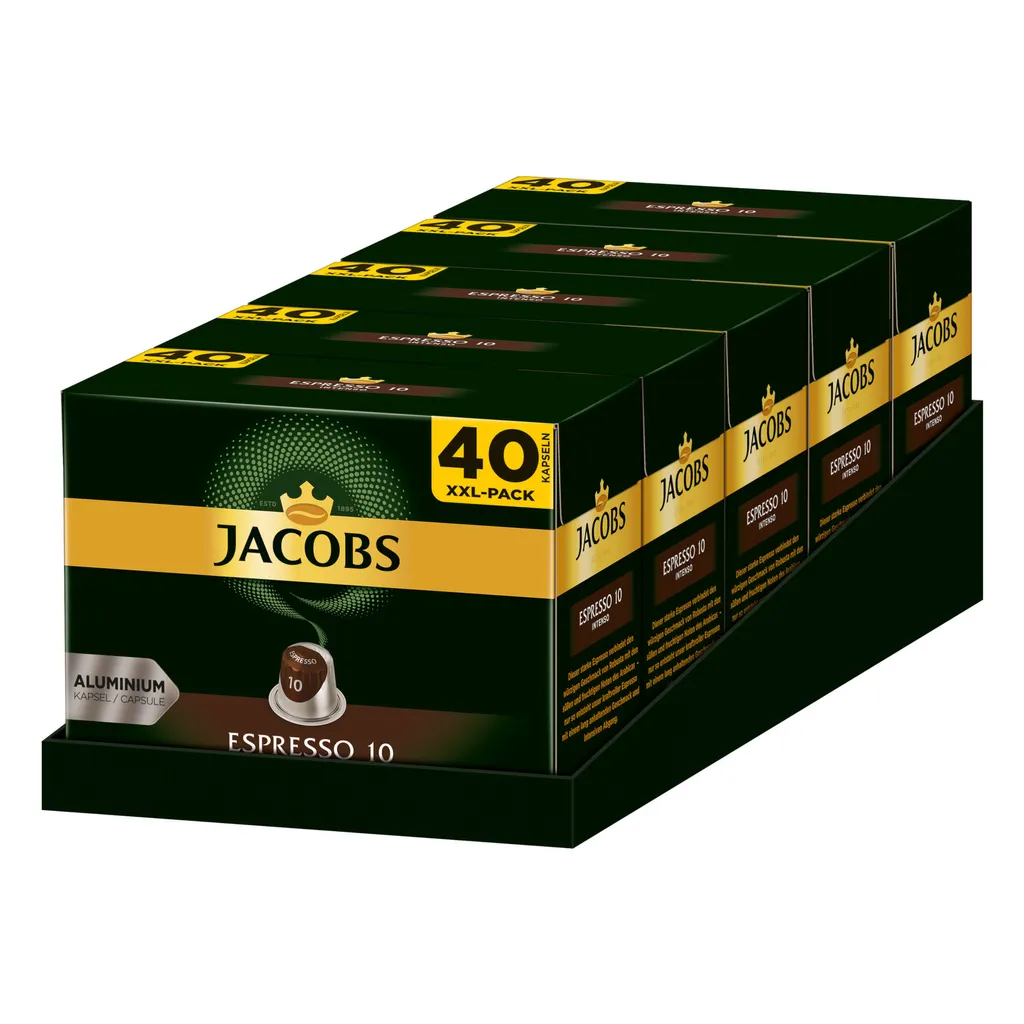 JACOBS Kapseln Espresso Intenso 5 X 40 Nespresso®* Kompatible Kaffeekapseln 2 JACOBS Kapseln Espresso Intenso 5 X 40 Nespresso®* Kompatible Kaffeekapseln – Bild 2