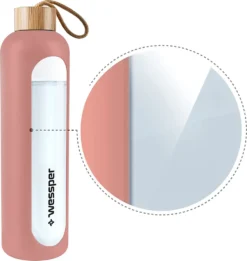 Wessper Trinkflasche Glas Mit Silikonhülle, Wasserflasche Mit Zeitmarkierungen, Transparente Wasserflasche Aus Borosilikat Glas, Berwachung Ihrer Täglichen Wasseraufnahme 1L Rosa 9 Wessper Trinkflasche Glas Mit Silikonhülle, Wasserflasche Mit Zeitmarkierungen, Transparente Wasserflasche Aus Borosilikat Glas, Berwachung Ihrer Täglichen Wasseraufnahme 1L Rosa -KaffeeGlück Angebote 4b9c1a69900eaa696a30f73c97ef5299