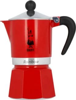 Bialetti Rainbow, Italienische Espresso-Kaffeemaschine, Aluminium, 3 Tassen, Rot -KaffeeGlück Angebote 4d2a38199c8697e5c2925b4a4ac8aafd