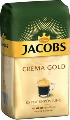 JACOBS Kaffeebohnen Expertenröstung Crema Gold 2 X 1 Kg Ganze Kaffee Bohnen + 1 Aluminium Dose Barista Design -KaffeeGlück Angebote 4e8c84aa4115a45742e8207b4b2cffd0 1