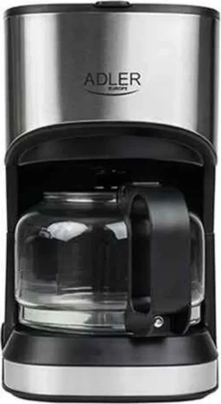 Adler AD-4407 Tropfkaffeemaschine 8 Tassen, Edelstahl, BPA-frei, 550 W, 550 W, 0,7 Liter, Schwarz Und Grau
