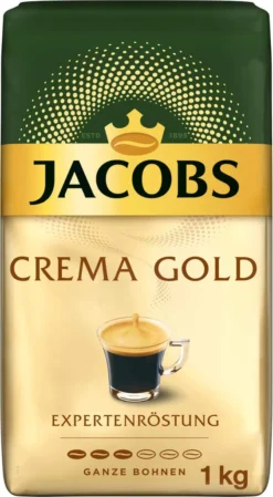 JACOBS Kaffeebohnen Expertenröstung Crema Gold 2 X 1 Kg Ganze Kaffee Bohnen + 1 Aluminium Dose Barista Design -KaffeeGlück Angebote 52d9e2333f1ef0785b99ba23eaf54b9a 1