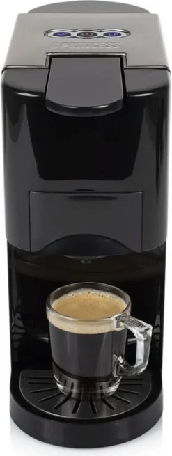Princess 4-in-1 Multi-Kapsel-Kaffeemaschine 1450W 0,8L Schwarz Silbern -KaffeeGlück Angebote 56e31374bcdb8a93e202a7b5f8964aef