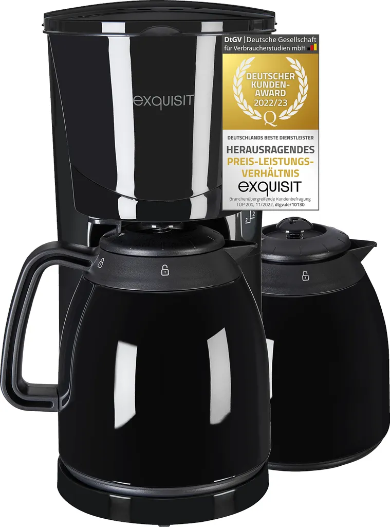 Exquisit KA 6502 Sw | Filterkaffeemaschine | 10 Tassen | Thermoskanne | Schwarz 1 Exquisit KA 6502 Sw | Filterkaffeemaschine | 10 Tassen | Thermoskanne | Schwarz