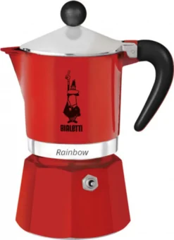 Bialetti Rainbow, Italienische Espresso-Kaffeemaschine, Aluminium, 3 Tassen, Rot -KaffeeGlück Angebote 6455f031ecd3314a43ae653d5e703f0f