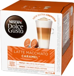 Nescafé® Nescafé Dolce Gusto Caramel Latte Macchiato, Karamell, Kapseln, Kaffeekapsel, Café, Coffee, Kaffee, 16 Kapseln (8 Portionen)