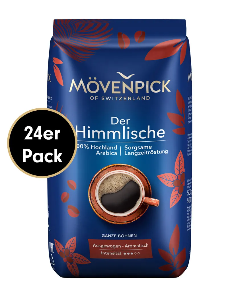 Kaffee-Mega-Sparpaket DER HIMMLISCHE Von Mövenpick, 24x500g Bohnen 1 Kaffee-Mega-Sparpaket DER HIMMLISCHE Von Mövenpick, 24x500g Bohnen