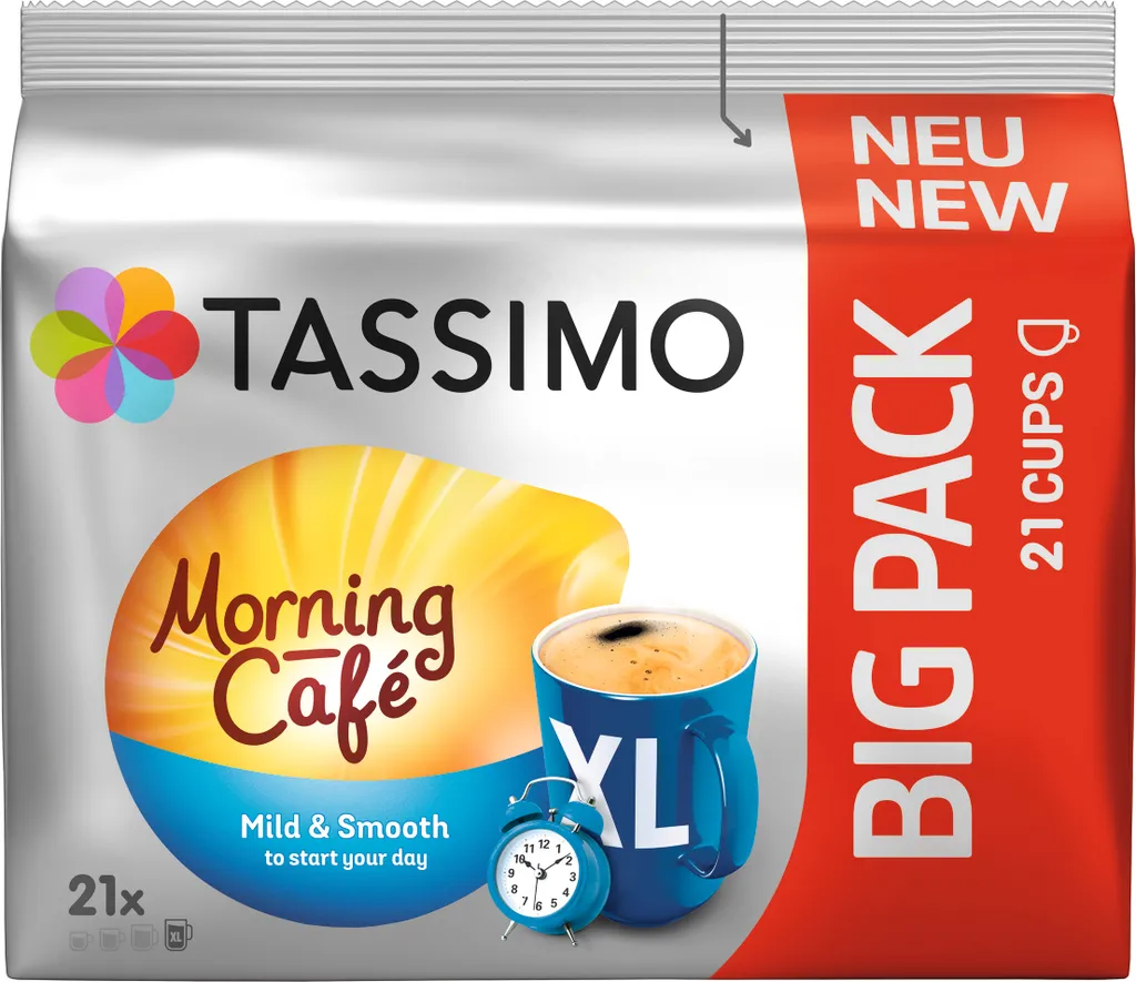 TASSIMO Morning Café XL Mild & Smooth, Kaffeekapseln, XL 21er 1 TASSIMO Morning Café XL Mild & Smooth, Kaffeekapseln, XL 21er