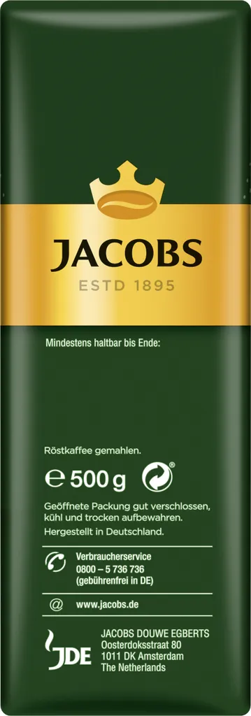 Jacobs Filterkaffee Krönung Kräftig | Gemahlen | 500g 5 Jacobs Filterkaffee Krönung Kräftig | Gemahlen | 500g – Bild 5