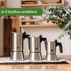 Espressokocher Edelstahl 4 Tassen Induktion / Mokkakanne Inkl. Ersatzdichtung / Mokkakocher (200ml Füllmenge) 9 Espressokocher Edelstahl 4 Tassen Induktion / Mokkakanne Inkl. Ersatzdichtung / Mokkakocher (200ml Füllmenge) -KaffeeGlück Angebote 7dce411af16b11568e3c280cf0ed2fe5 1