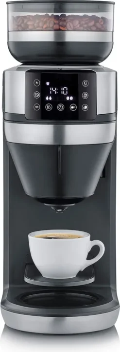 SEVERIN FILKA Vollautomat Für Filterkaffee Mit Glaskanne KA 4850 Aus Edelstahl, Matt-schwarz Edelstahl-gebürstet -KaffeeGlück Angebote 8021b97c95e9f4b278dc8cfeb6078fd0