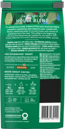 Starbucks House Blend Medium Roast Gemahlener Filterkaffee 200g 15 Starbucks House Blend Medium Roast Gemahlener Filterkaffee 200g -KaffeeGlück Angebote 851c3120939bf3c6e47f3d358eb811fb