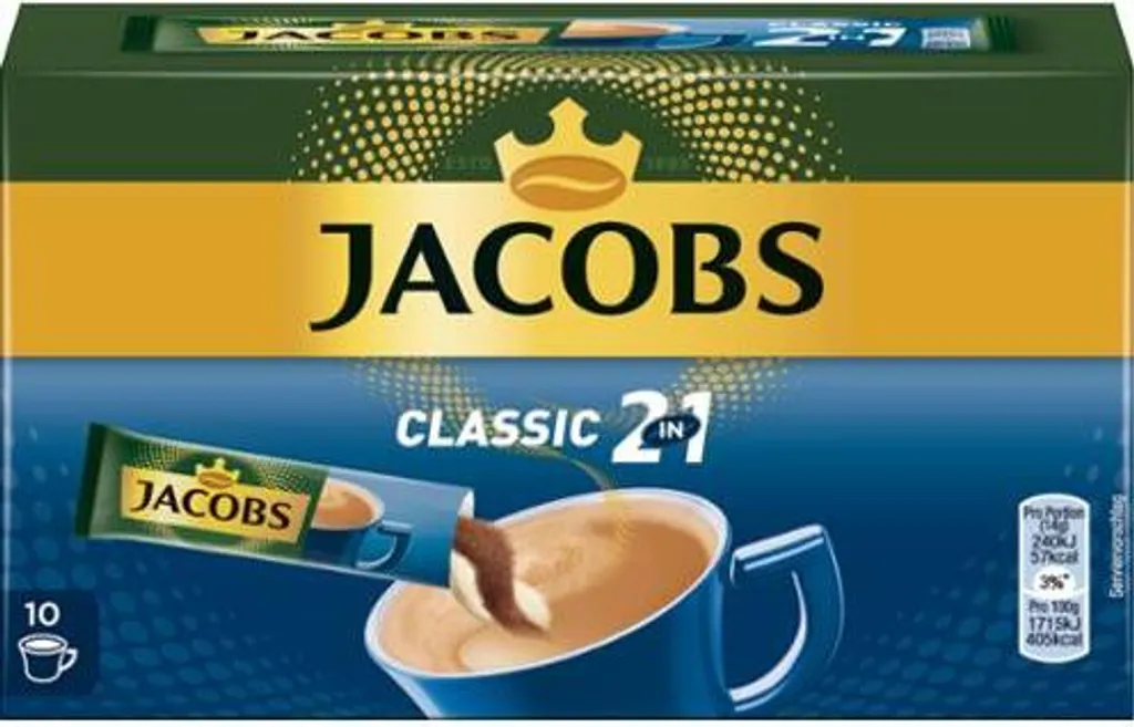 Jacobs Classic 2in1 Sticks | Löslicher Kaffee | 10 Portionen 2 Jacobs Classic 2in1 Sticks | Löslicher Kaffee | 10 Portionen – Bild 2