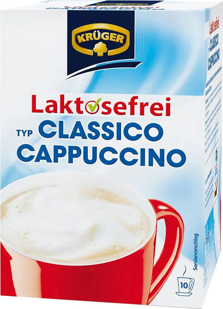 Krüger Cappuccino Classico Laktosefrei Getränkepulver 10x15g 150g 1 Krüger Cappuccino Classico Laktosefrei Getränkepulver 10x15g 150g