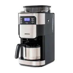 MEDION Kaffeemaschine Mit Mahlwerk Und Thermoskanne (Timer, 1 Liter, 900 Watt, Kaffeebohnenmahlwerk, 8 Mahlstufen, LED Display, Tropf Stopp, Isolierkanne, MD19777)