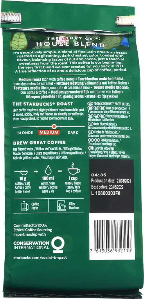 Starbucks House Blend Medium Roast Gemahlener Filterkaffee 200g 5 Starbucks House Blend Medium Roast Gemahlener Filterkaffee 200g – Bild 5