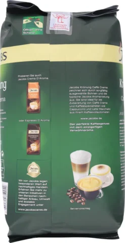 Jacobs Krönung Crema | Ganze Bohne | 1000g -KaffeeGlück Angebote 91c66d0b4175c4665d4fbbe6bb4adf02