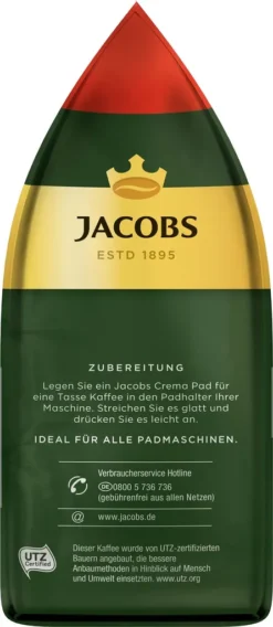 JACOBS Kaffeepads Crema Classic UTZ- 5 X 36 Getränke Pads Vorteilspack -KaffeeGlück Angebote 95e17728a5cc16789fbb8a32464d5778