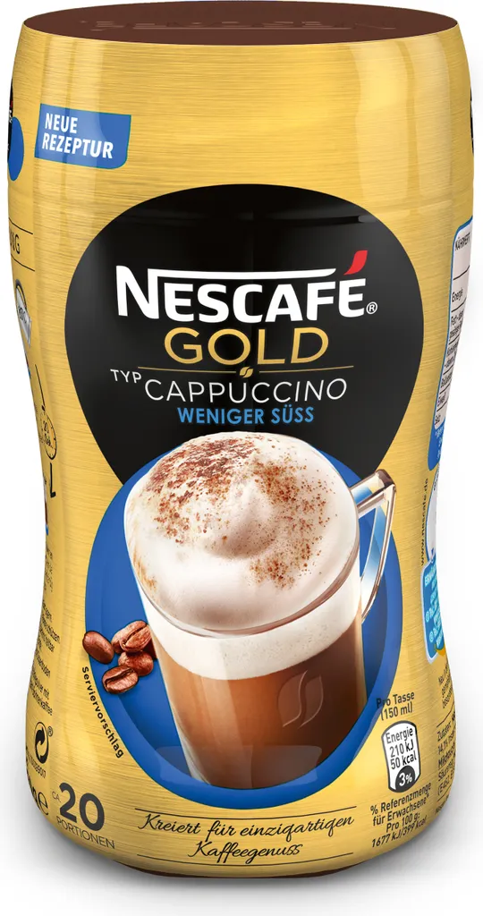 Nescafé® Nescafé Gold Typ Cappuccino Weniger Süß | 250g Dose 1 Nescafé® Nescafé Gold Typ Cappuccino Weniger Süß | 250g Dose