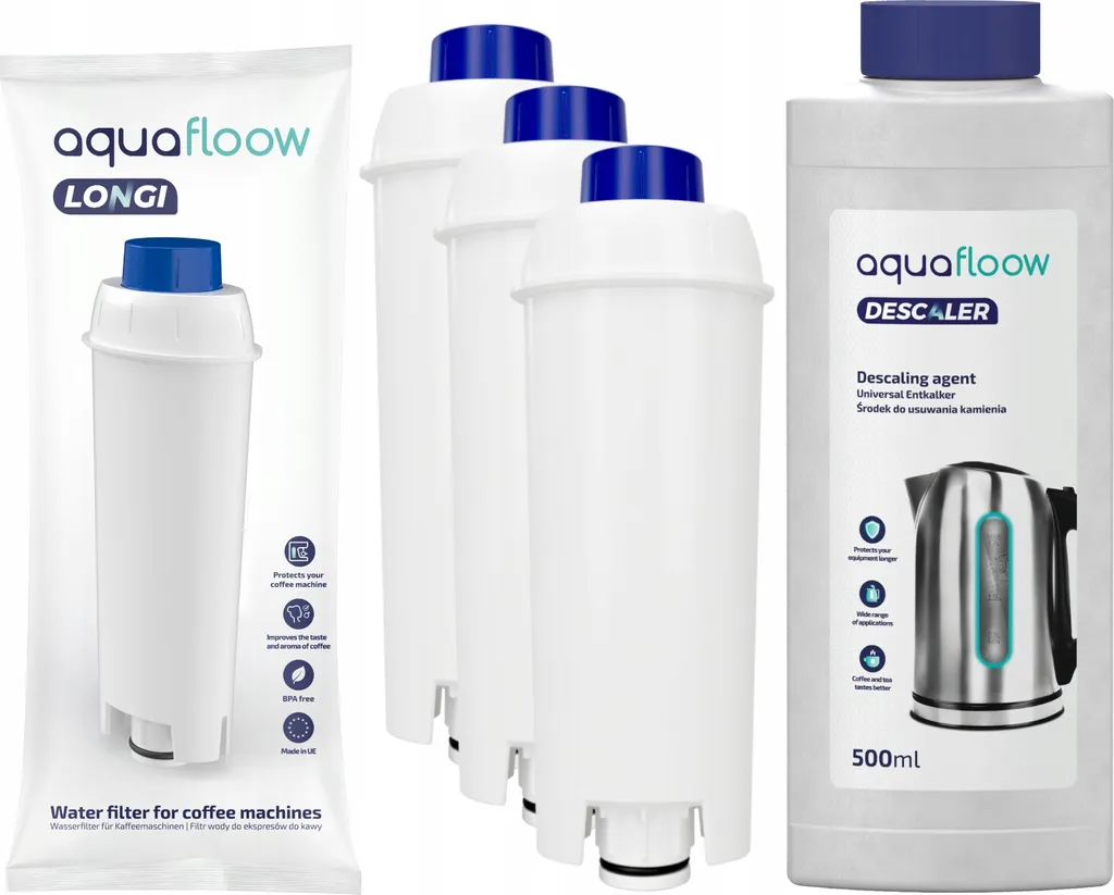 Filter Für Delonghi 3X Ersatz Und Entkalker 0,5L 1 Filter Für Delonghi 3X Ersatz Und Entkalker 0,5L