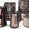 Bestron Filter-Kaffeemaschine Für 8 Tassen Kaffee, Inkl. 1L Thermokanne + Toaster Mit 2 Röstkammern + Wasserkocher Mit 360° Basis, Vorteilspaket Der Copper Collection, Farbe: Kupfer
