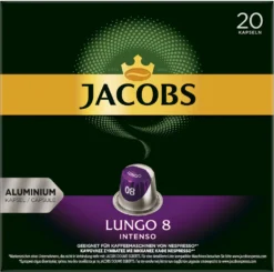 Jacobs Lungo 8 Intenso, Kaffeekapseln, Nespresso Kompatibel, Kaffee, 200 Kapseln, á 5.2 G -KaffeeGlück Angebote 9beeefd18f774b59217c9dfc3364fd93