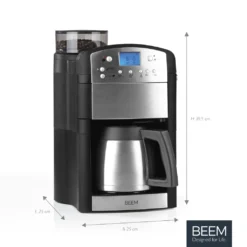 BEEM FRESH-AROMA-PERFECT Filterkaffeemaschine Mit Mahlwerk - Thermo | 2 Isolierkannen Kaffeemaschine Mahlwerk Timer 2x Thermoskanne Filterkaffeemaschine Kaffeeautomat -KaffeeGlück Angebote a2326523f1e5a553a54adc3cd3061ab6