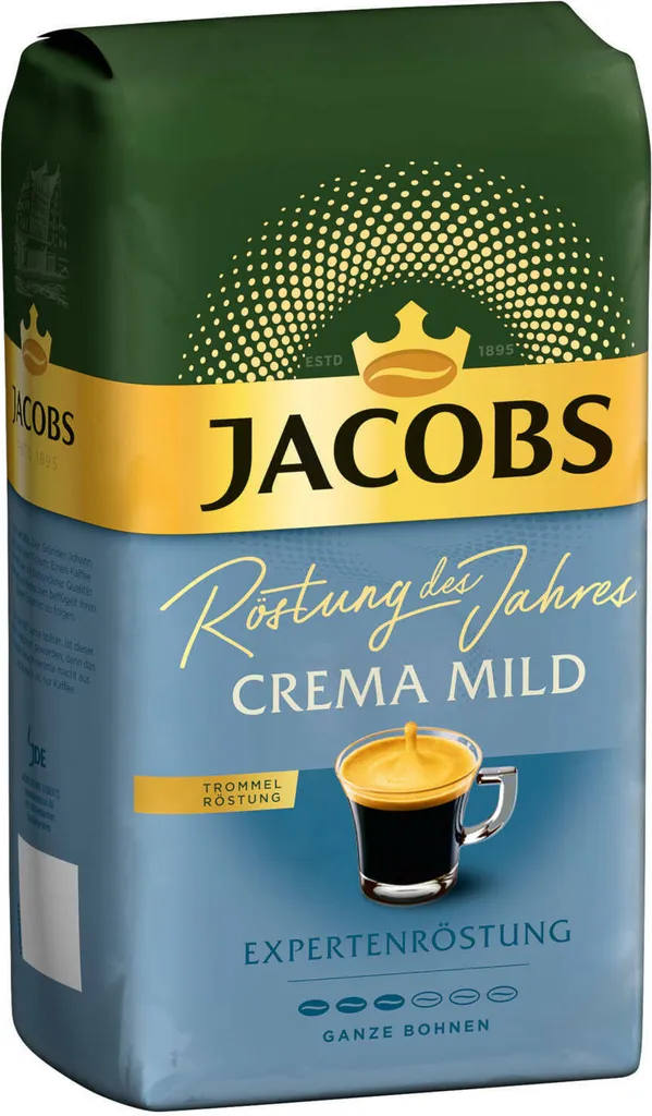 JACOBS Kaffeebohnen Expertenröstung Crema Mild Röstung Des Jahres 2 X 1 Kg + 1 Aluminium Dose Barista Design 5 JACOBS Kaffeebohnen Expertenröstung Crema Mild Röstung Des Jahres 2 X 1 Kg + 1 Aluminium Dose Barista Design – Bild 5