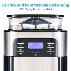 MEDION Kaffeemaschine Mit Mahlwerk Und Thermoskanne (Timer, 1 Liter, 900 Watt, Kaffeebohnenmahlwerk, 8 Mahlstufen, LED Display, Tropf Stopp, Isolierkanne, MD19777) -KaffeeGlück Angebote a35ad4b773ea769a7d21ce46fdbb1d55