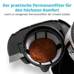 MEDION Kaffeemaschine Mit Mahlwerk Und Thermoskanne (Timer, 1 Liter, 900 Watt, Kaffeebohnenmahlwerk, 8 Mahlstufen, LED Display, Tropf Stopp, Isolierkanne, MD19777) -KaffeeGlück Angebote a5ef48f28da94e6e412aa98c186f769c