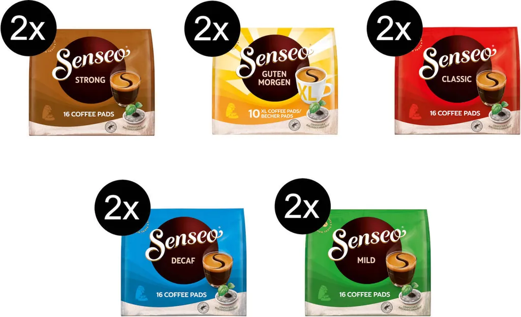 SENSEO Pads Probierbox 5 Sorten Schwarzkaffees 148 Kaffeepads 1 SENSEO Pads Probierbox 5 Sorten Schwarzkaffees 148 Kaffeepads