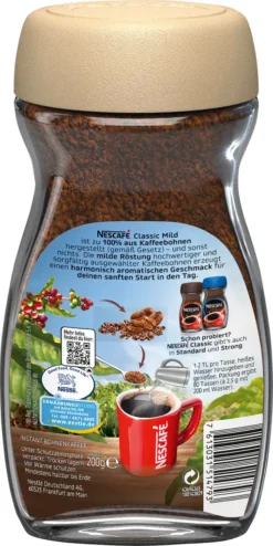Nestlé® Nescafé Classic Mild | Löslicher Kaffee | 200g-Glas -KaffeeGlück Angebote b2c5f151dbc94f4402c8a50f8f23a411