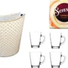 Senseo Cappuccino Caramel Für Geeignet Senseo Und Weitere Kaffeemaschinen Aktion+ 6 Kaffeebecher Mit Henkel Plus Wäschekorbaktion Rattan-Design 27 Liter