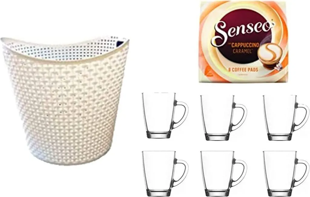 Senseo Cappuccino Caramel Für Geeignet Senseo Und Weitere Kaffeemaschinen Aktion+ 6 Kaffeebecher Mit Henkel Plus Wäschekorbaktion Rattan-Design 27 Liter 1 Senseo Cappuccino Caramel Für Geeignet Senseo Und Weitere Kaffeemaschinen Aktion+ 6 Kaffeebecher Mit Henkel Plus Wäschekorbaktion Rattan-Design 27 Liter